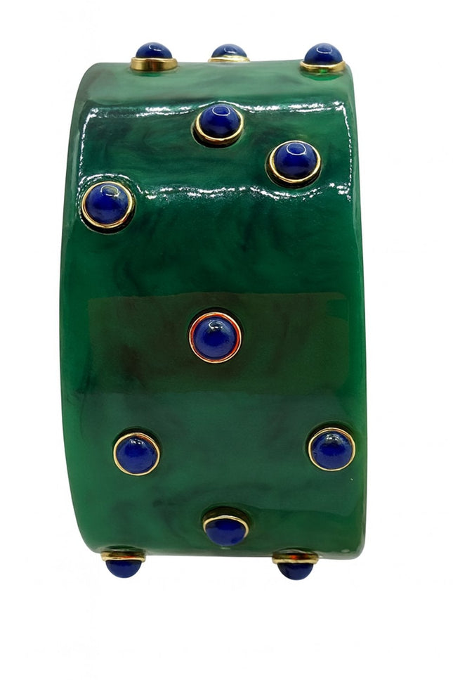 Michael Nash Jewelry | Bella Malachite Bangle With Turquoise Resin Stones