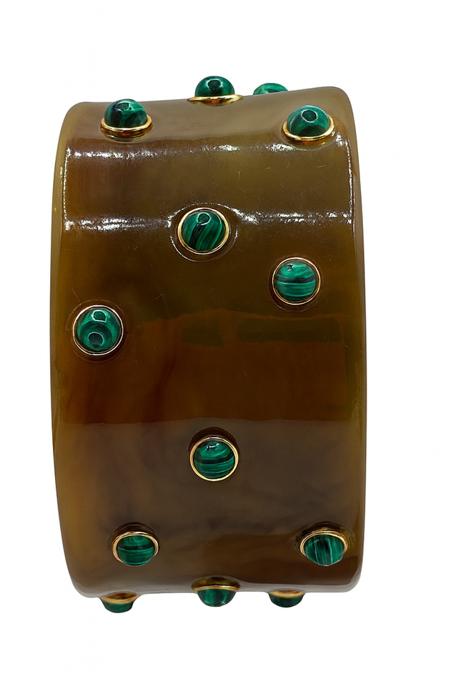 Michael Nash Jewelry | Bella Resin Malachite Bangle With Turquoise Resin Stones