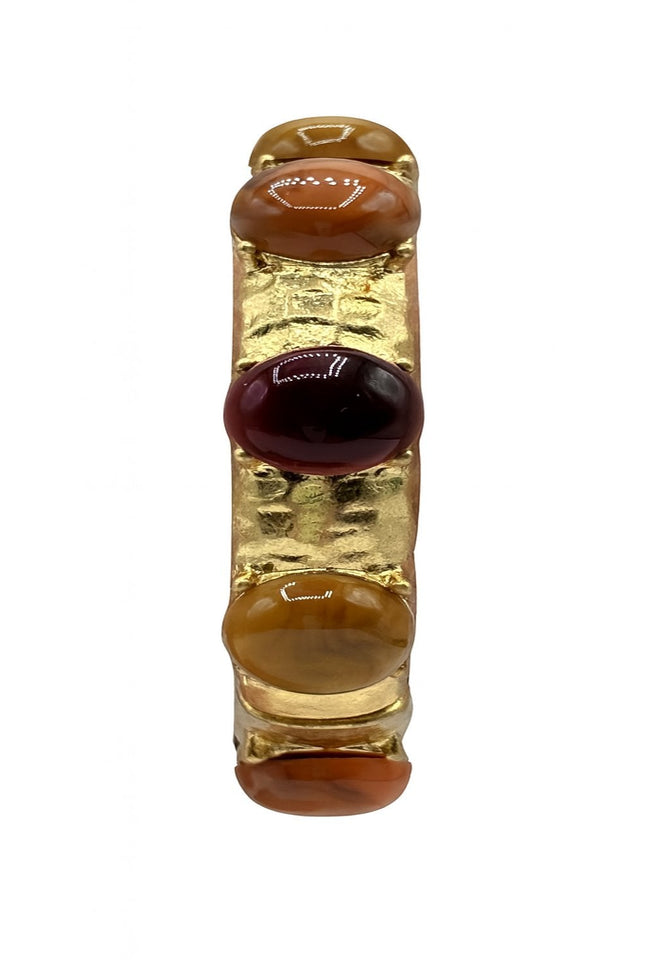 Michael Nash Jewelry | Blair Multi Stone Carnelian And Amber Resin Stone Bangle