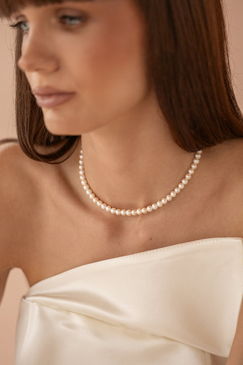 Pas de Marque | 925 sterling silver freshwater pearl choker La Grâce