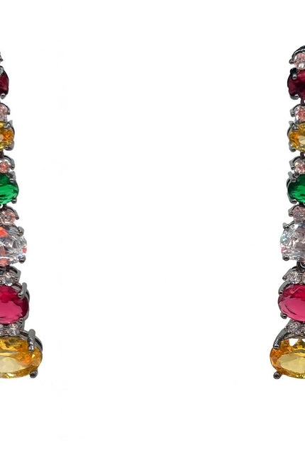 Michael Nash Jewelry | Rosa Multi Color Cubic Zirconium Pierced Drop Earrings