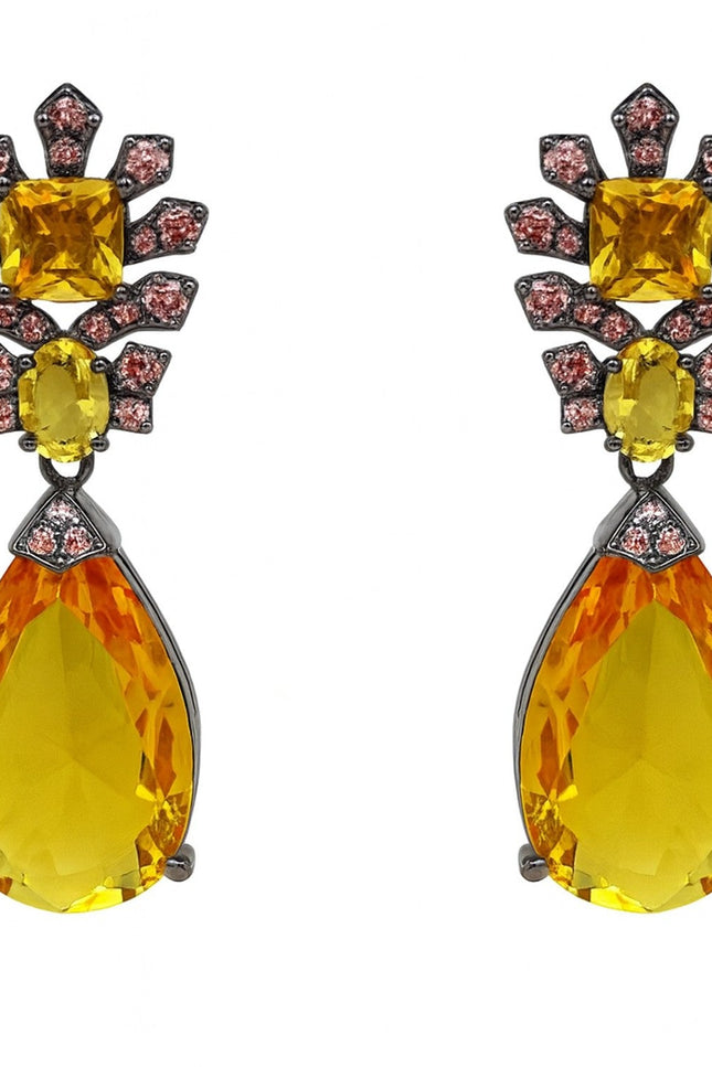 Michael Nash Jewelry | Ingrid Topaz Crystal And Cubic Zirconium Drop Pierced Earrings