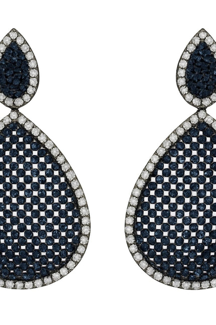 Michael Nash Jewelry | Angela Sapphire And Diamond Cubic Zirconium Pierced Earrings