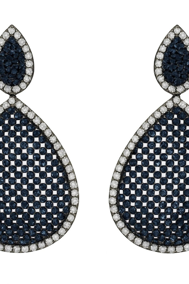 Michael Nash Jewelry | Angela Sapphire And Diamond Cubic Zirconium Pierced Earrings