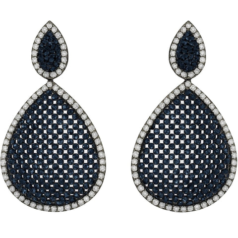 Michael Nash Jewelry | Angela Sapphire And Diamond Cubic Zirconium Pierced Earrings