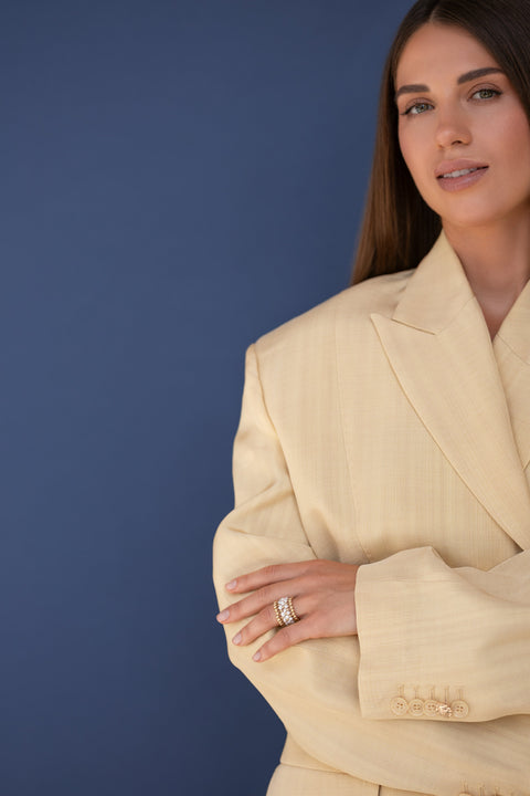 Pas de Marque | Gold-filled freshwater pearl ring La Bague