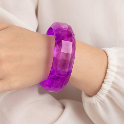 Michael Nash Jewelry | Susanna Fuschia Faceted Acrylic Bangle
