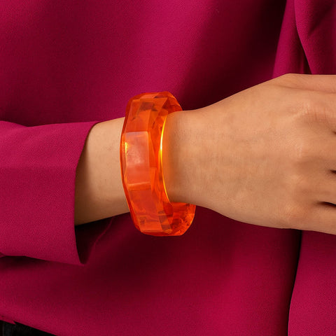 Michael Nash Jewelry | Susanna Orange Faceted Acrylic Bangle