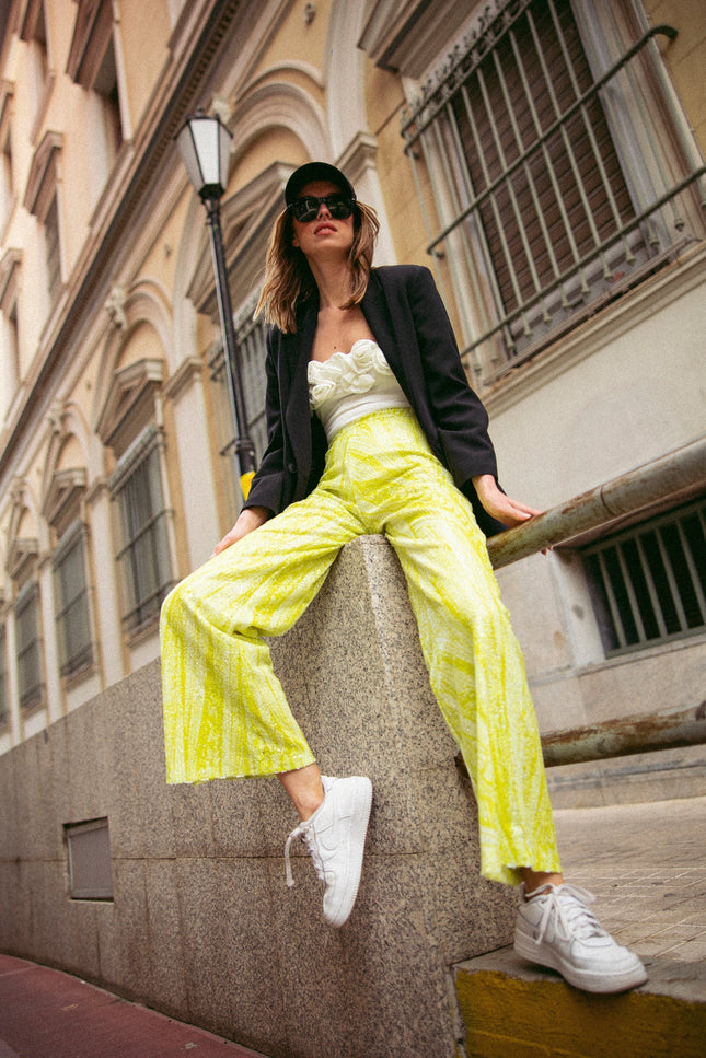 Five p.m. | Lime Dahlia Straight Trousers