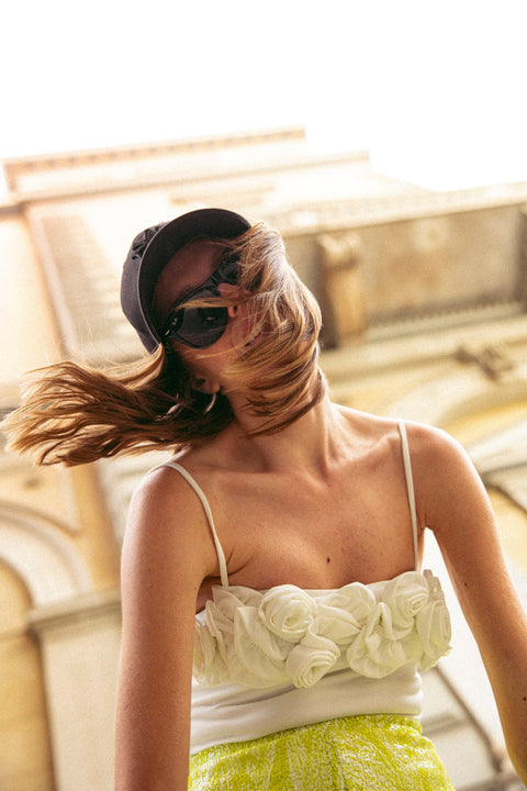 Five p.m. | Lime Dahlia Straight Trousers