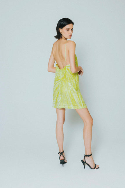 Five p.m. | Lime Dahlia Mini Dress