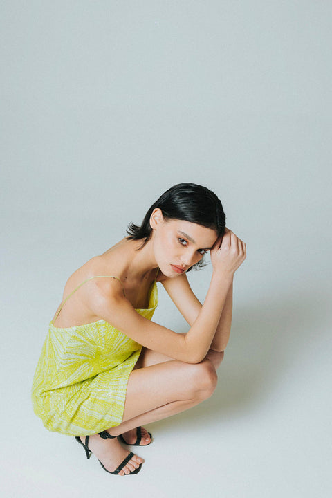 Five p.m. | Lime Dahlia Mini Dress