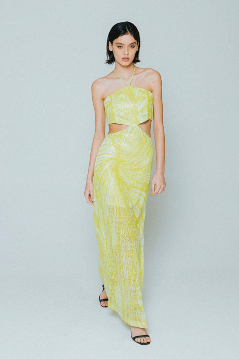 Five p.m. | Lime Dahlia Maxi Dress