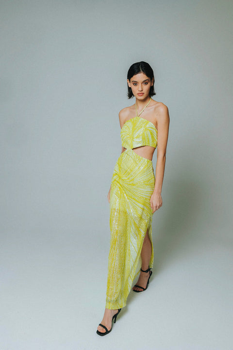 Five p.m. | Lime Dahlia Maxi Dress