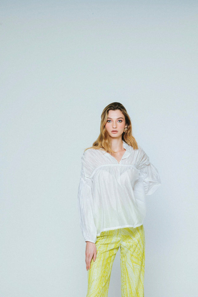 Five p.m. | Lime Dahlia Straight Trousers