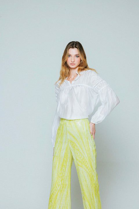 Five p.m. | Lime Dahlia Straight Trousers