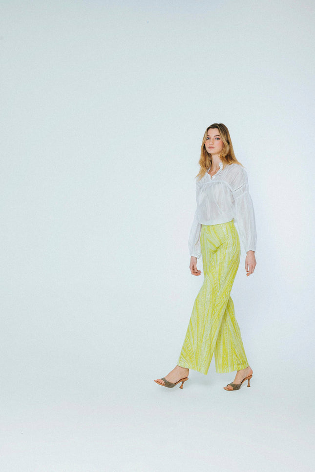 Five p.m. | Lime Dahlia Straight Trousers