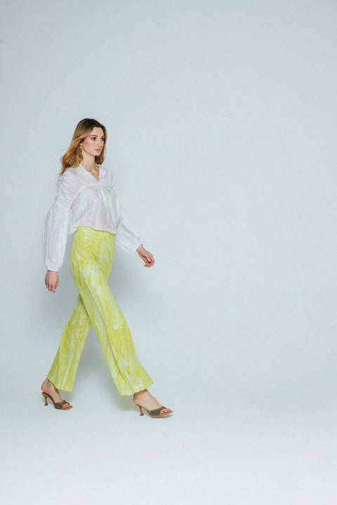 Five p.m. | Lime Dahlia Straight Trousers