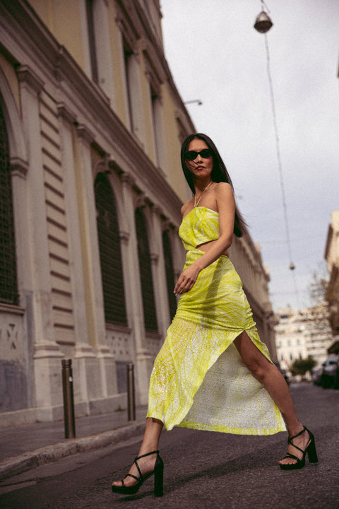 Five p.m. | Lime Dahlia Maxi Dress