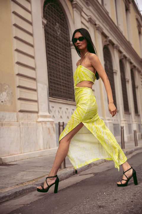 Five p.m. | Lime Dahlia Maxi Dress