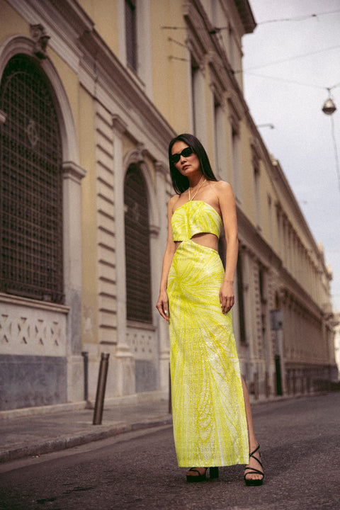 Five p.m. | Lime Dahlia Maxi Dress