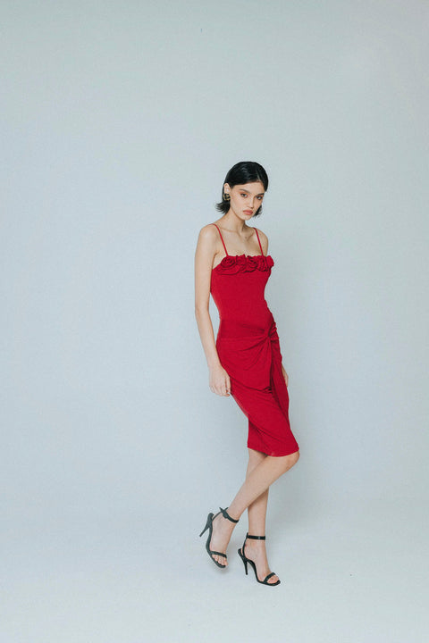 Five p.m. | Rose Midi dress Red