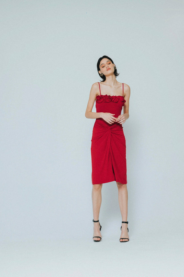 Five p.m. | Rose Midi dress Red