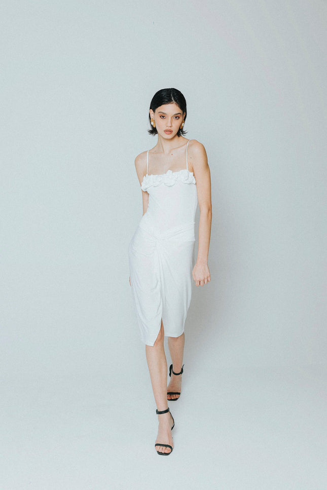 Five p.m. | Rose midi dress White