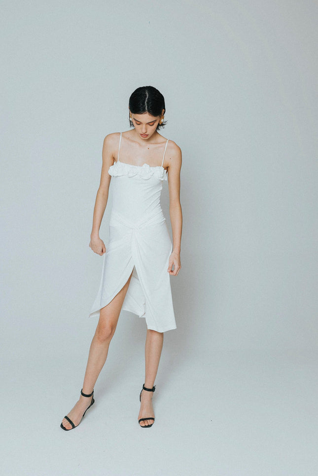 Five p.m. | Rose midi dress White
