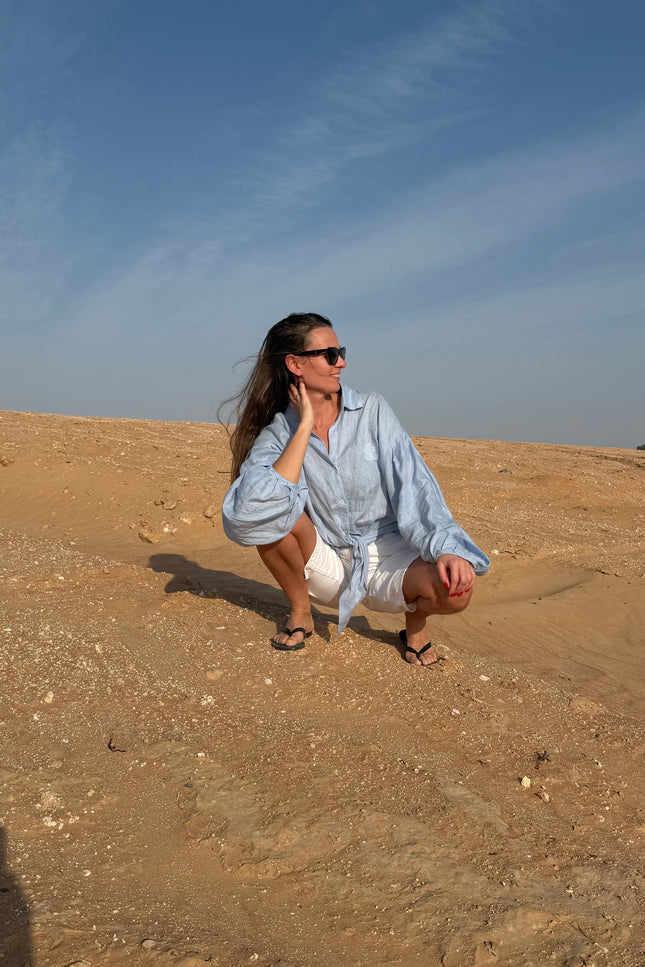 Soft Washed Shirt-Tunic IRIS BLUE