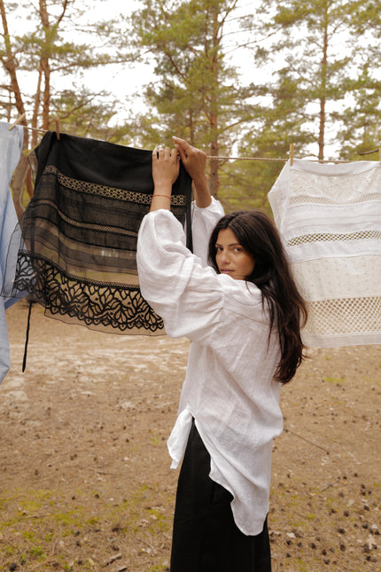 Linen Shirt-Tunic IRIS WHITE
