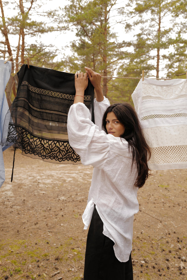 Linen Shirt-Tunic IRIS WHITE