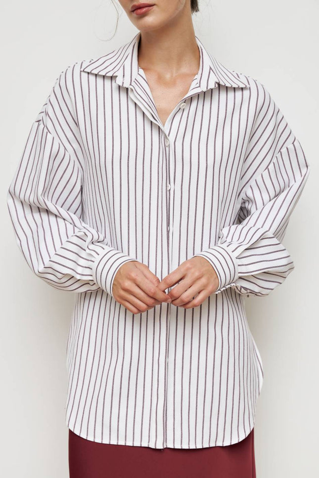 Kolosova | SHIRT WITH STRIPED VOLUME SLEEVES