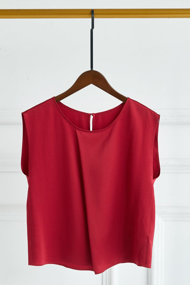 Soft Strokes Silk | Sleeveless Cropped Blouse Denna
