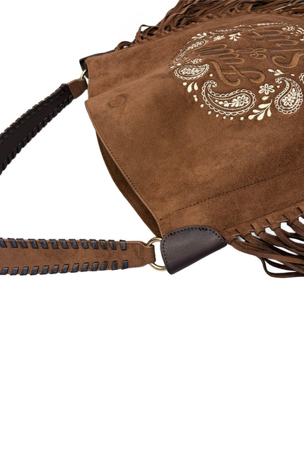 Lilly Loves | Full of Shit Paisley Chocolate Tassel Handbag