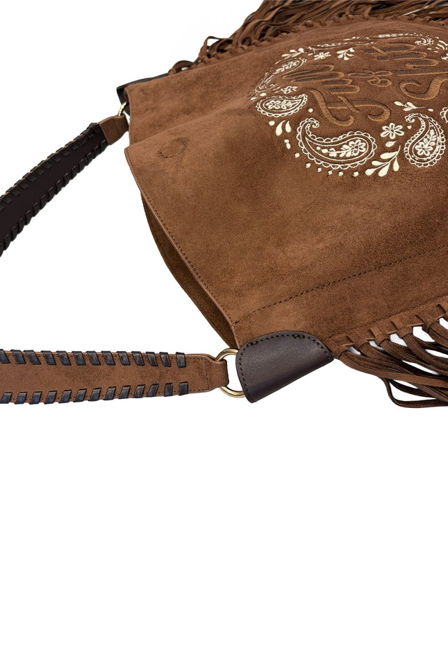 Lilly Loves | Full of Shit Paisley Chocolate Tassel Handbag