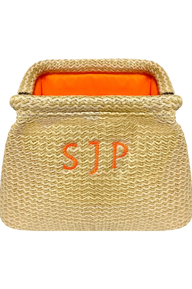 Lilly Loves bespoke beach pouch made of fabric, compact size ideal for storing small essentials during seaside outings.