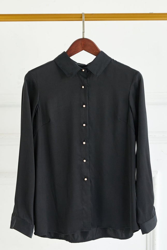 Soft Strokes Silk | Pointed Collar Fitted Ariel Blouse