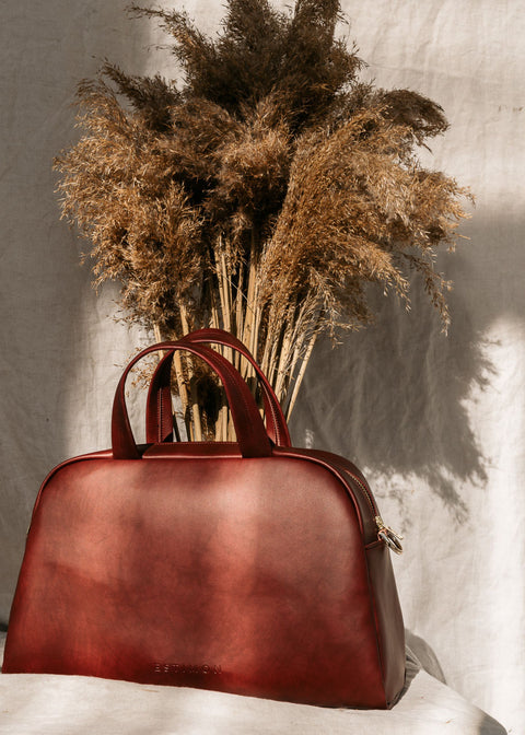 Estimon | Briefcase Bowling corn leather wine