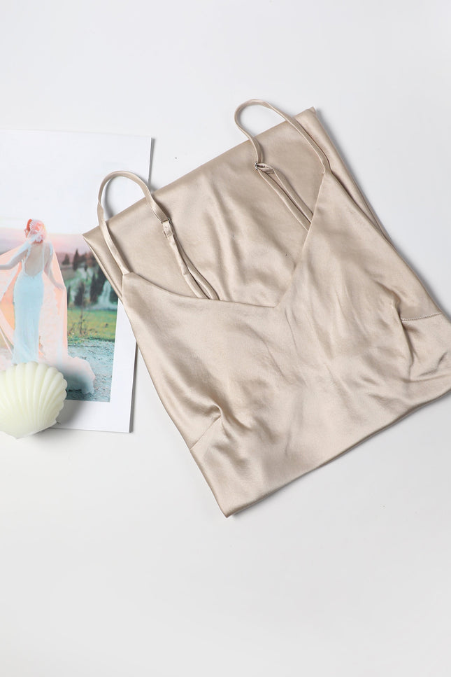 Soft Strokes Silk | River Nymph Beige Slip Mini Dress
