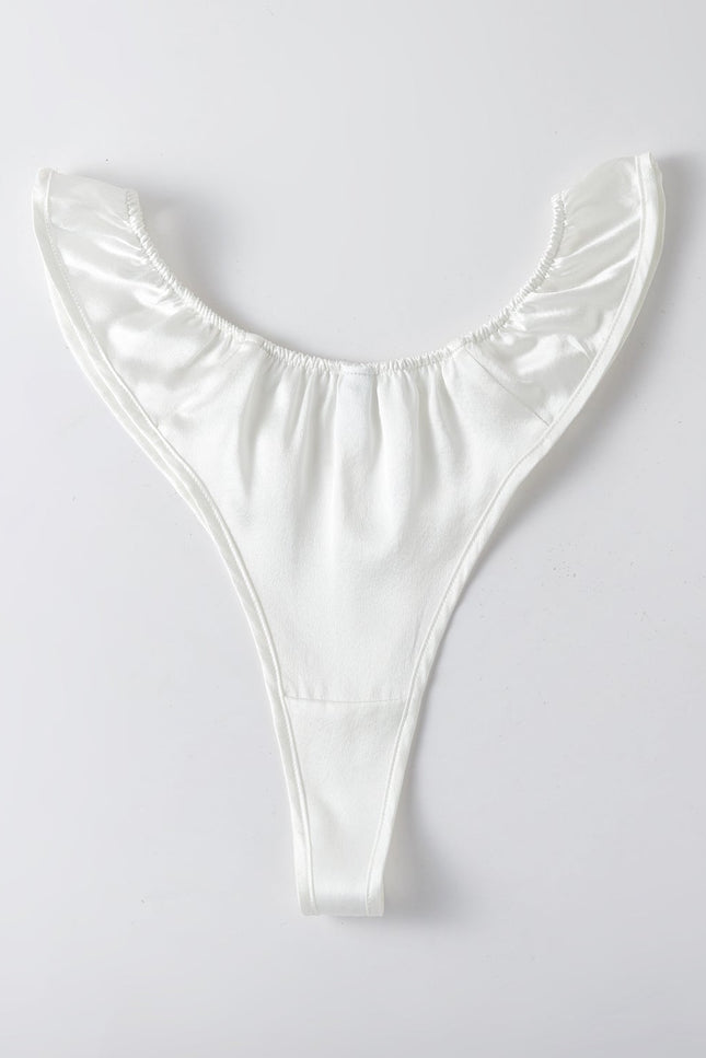 Soft Strokes Silk | Pearl White Float T-String Panties