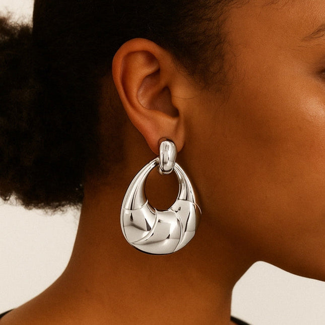 Arvino | Silver Melt Loop Earrings