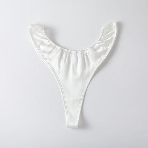 Soft Strokes Silk | Pearl White Float T-String Panties