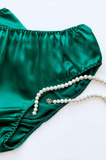Soft Strokes Silk | Emerald Green Float Bikini Panties