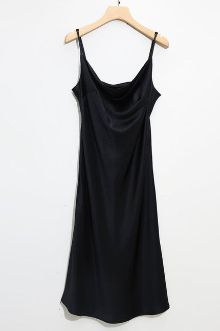 Soft Strokes Silk | Black Float Kimono Robe & Slip Mini Dress Set