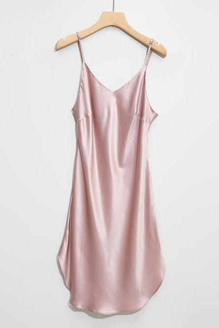 Soft Strokes Silk | Baby Pink Float Kimono Robe & Slip Mini Dress Set