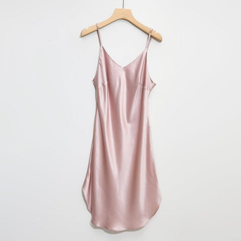 Soft Strokes Silk | Baby Pink Float Kimono Robe & Slip Mini Dress Set