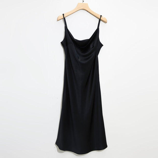 Soft Strokes Silk | Black Float Kimono Robe & Slip Mini Dress Set
