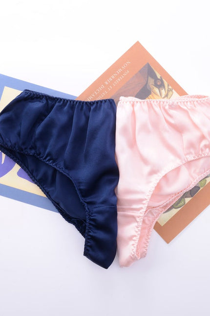 Soft Strokes Silk | Navy Float Bikini Panties