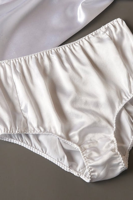 Soft Strokes Silk | Pearl White Float French Cut Panties